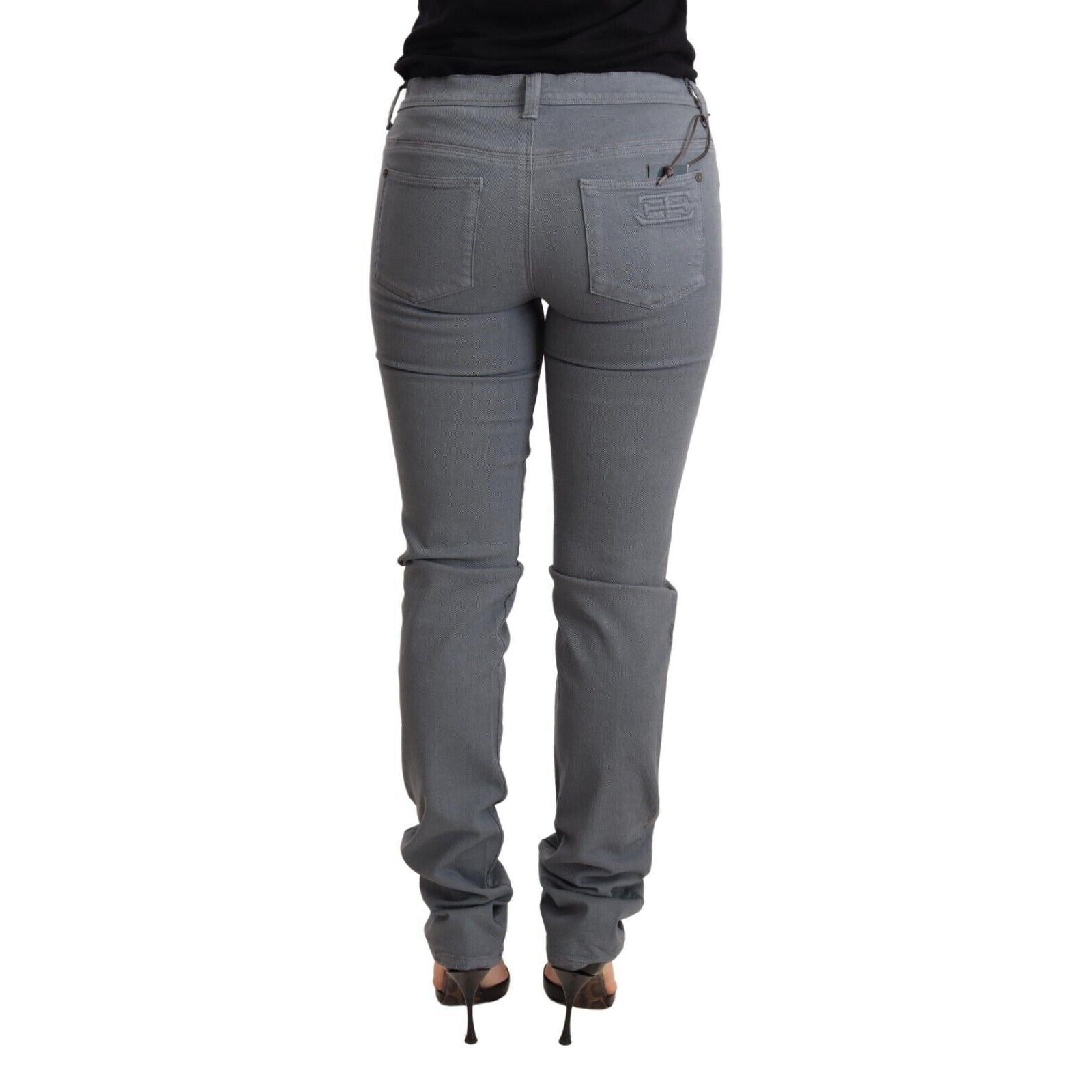 Ermanno Scervino Gray Low Waist Skinny Slim Trouser Cotton Jeans