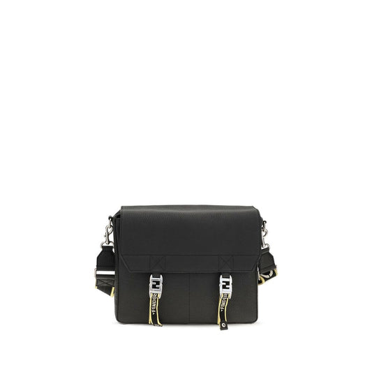 Fendi Black Calf Leather Bos Taurus Shoulder Bag