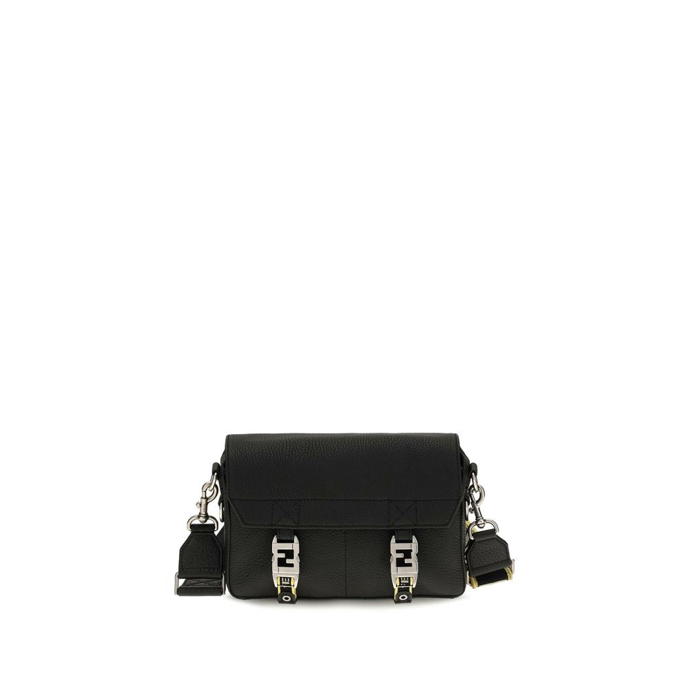 Fendi Black Calf Leather Bos Taurus Shoulder Bag