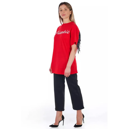 Frankie Morello Black Cotton Women Cropped Trouser