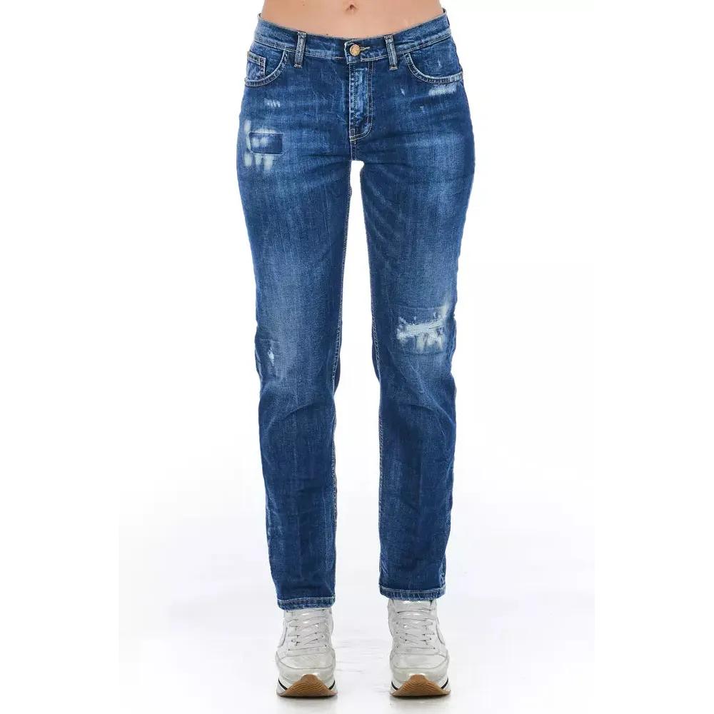 Frankie Morello Blue Cotton Women Jeans