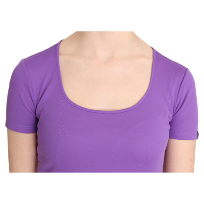 GF Ferre Purple 100% Polyester Short Sleeve Top Blouse