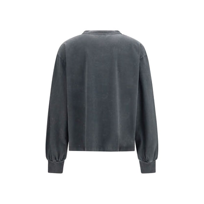 Ganni Gray Cotton Sweatshirt