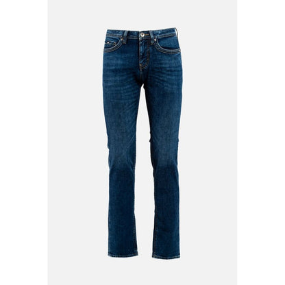 Gas Blue Cotton Straight-Leg Jeans