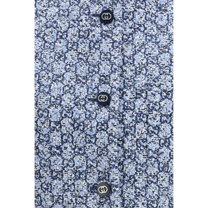 Gucci Blue Cotton Sleeveless Jacket