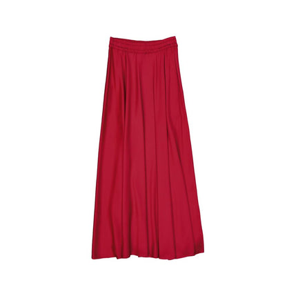 Herno Red Acetate Midi Skirt