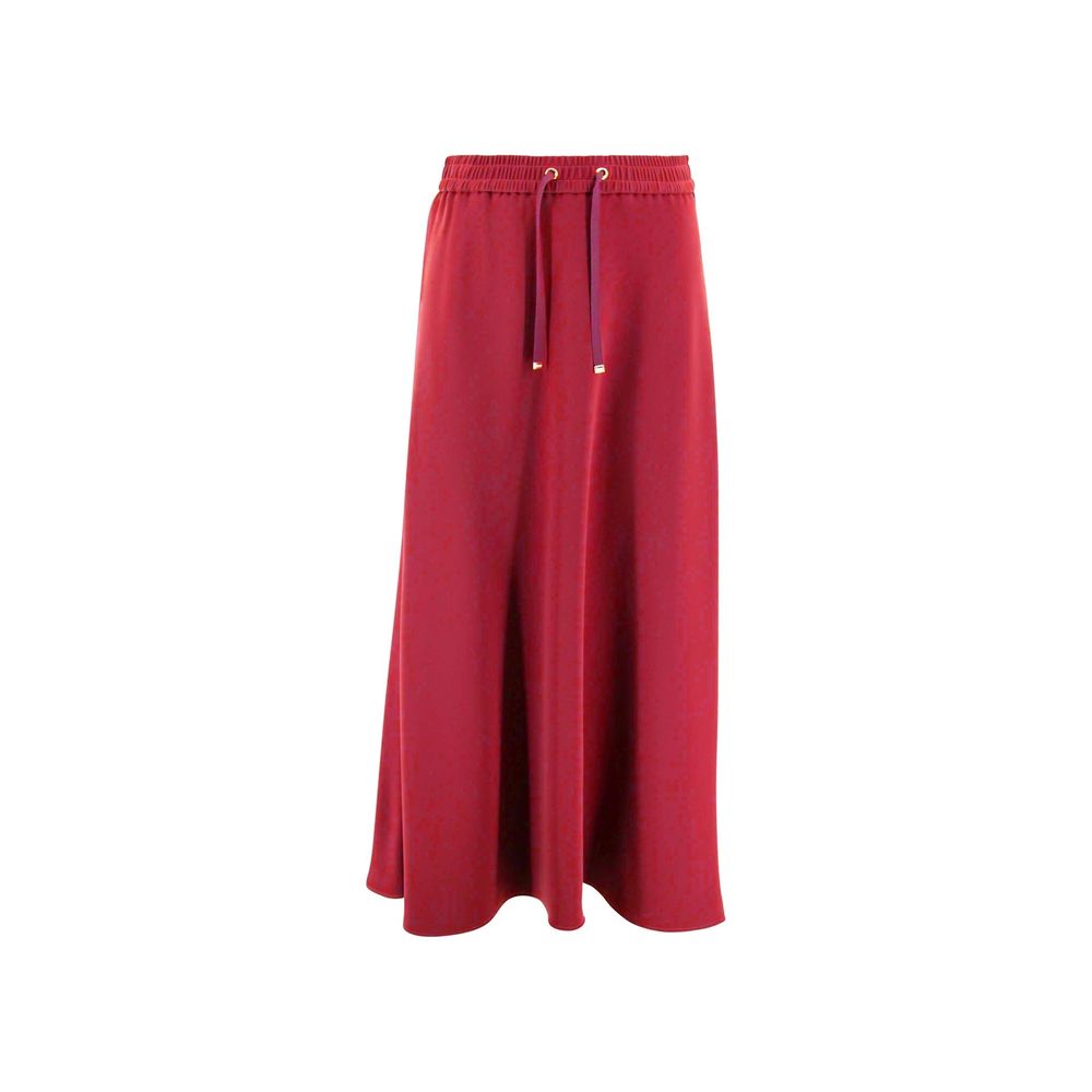Herno Red Acetate Midi Skirt