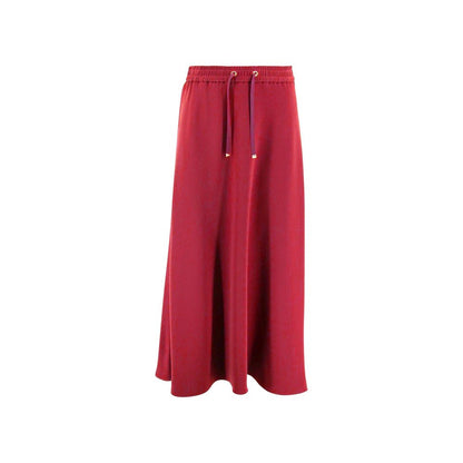 Herno Red Acetate Midi Skirt