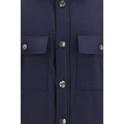 Jacob Cohen Blue Wool Oves Aries Full-Length Jacket