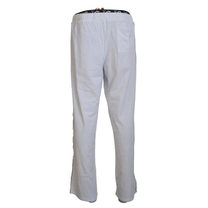 John Galliano White Cotton Logo Loose Men Pants