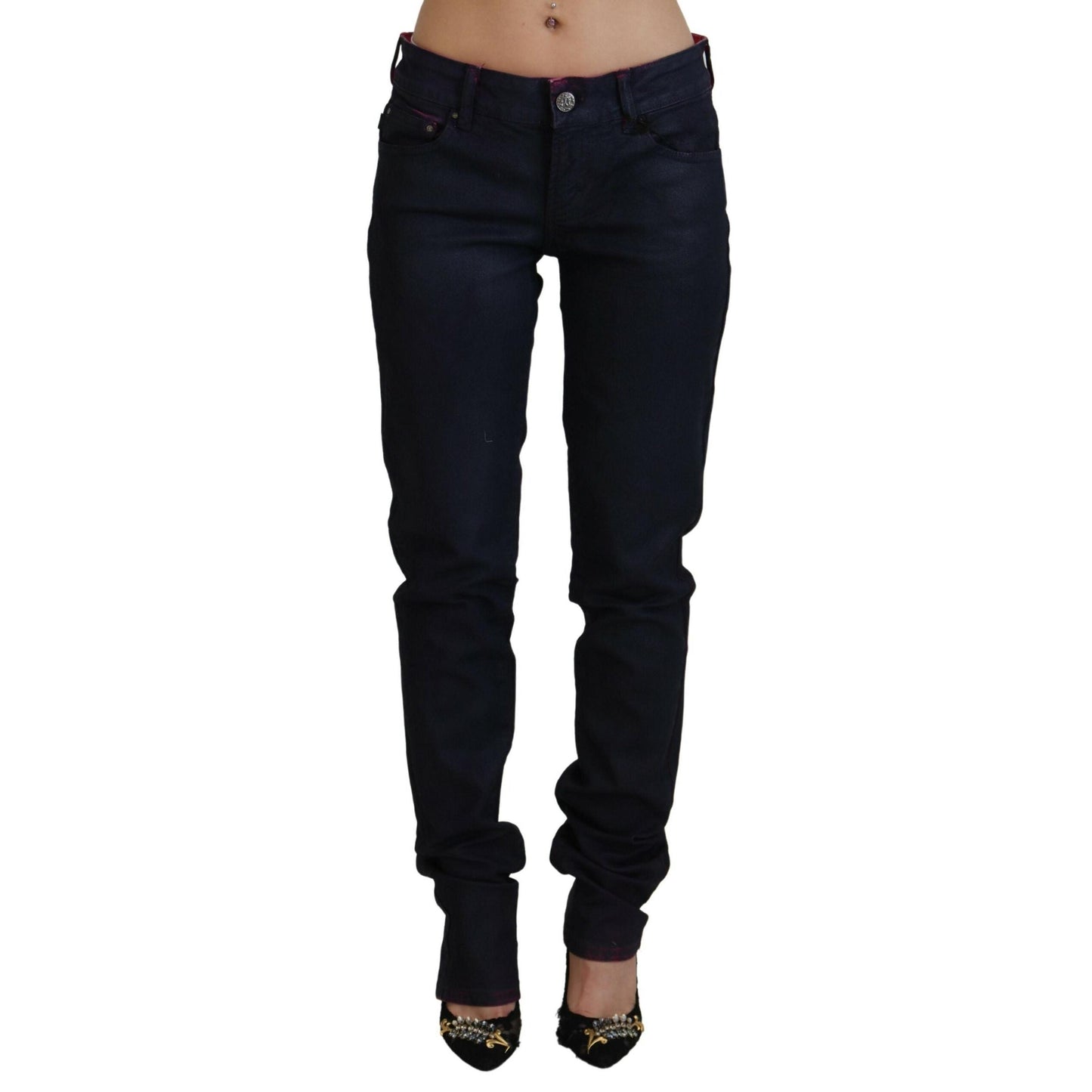 Just Cavalli Black Low Waist Slim Fit Women Casual Denim Jeans