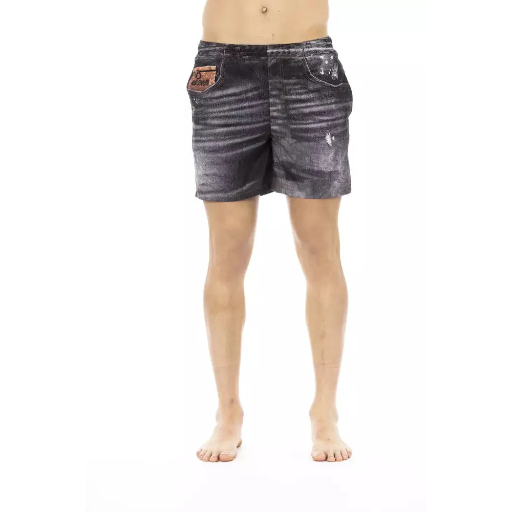 Just Cavalli Black Polyester Men's Swim Short