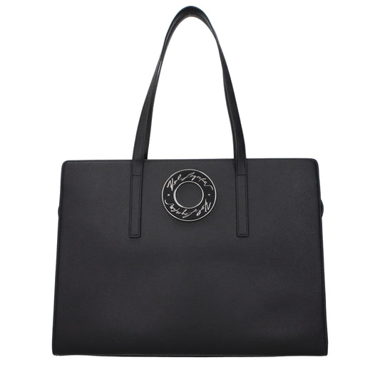 Karl Lagerfeld Black Leather Shoulder Bag