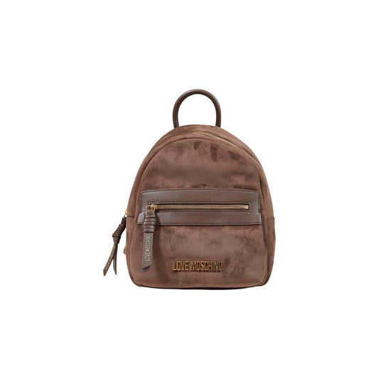 Love Moschino Brown Polyester Backpack