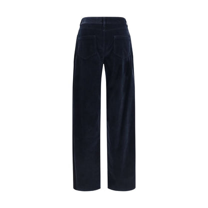 Max Mara Blue Cotton Casual Pants