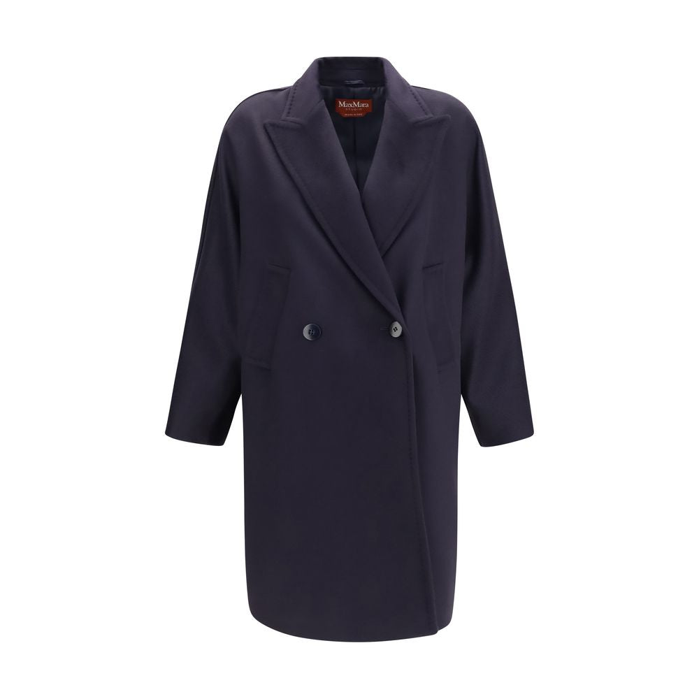 Max Mara Blue Wool Oves Aries Coat