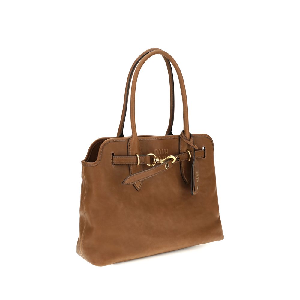 Miu Miu Brown Calf Leather Bos Taurus Shoulder Bag