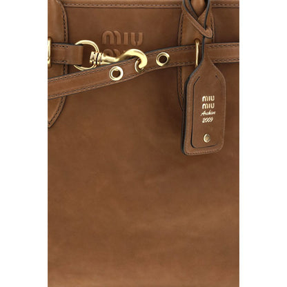 Miu Miu Brown Calf Leather Bos Taurus Shoulder Bag