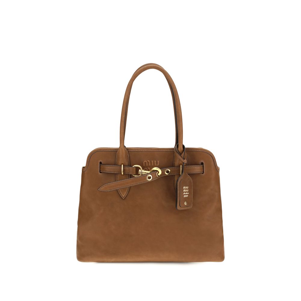 Miu Miu Brown Calf Leather Bos Taurus Shoulder Bag