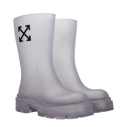 Off-White Transparent Pvc Ankle Boots