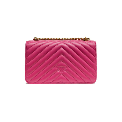 PINKO Pink Leather Love One Mini Shoulder Bag