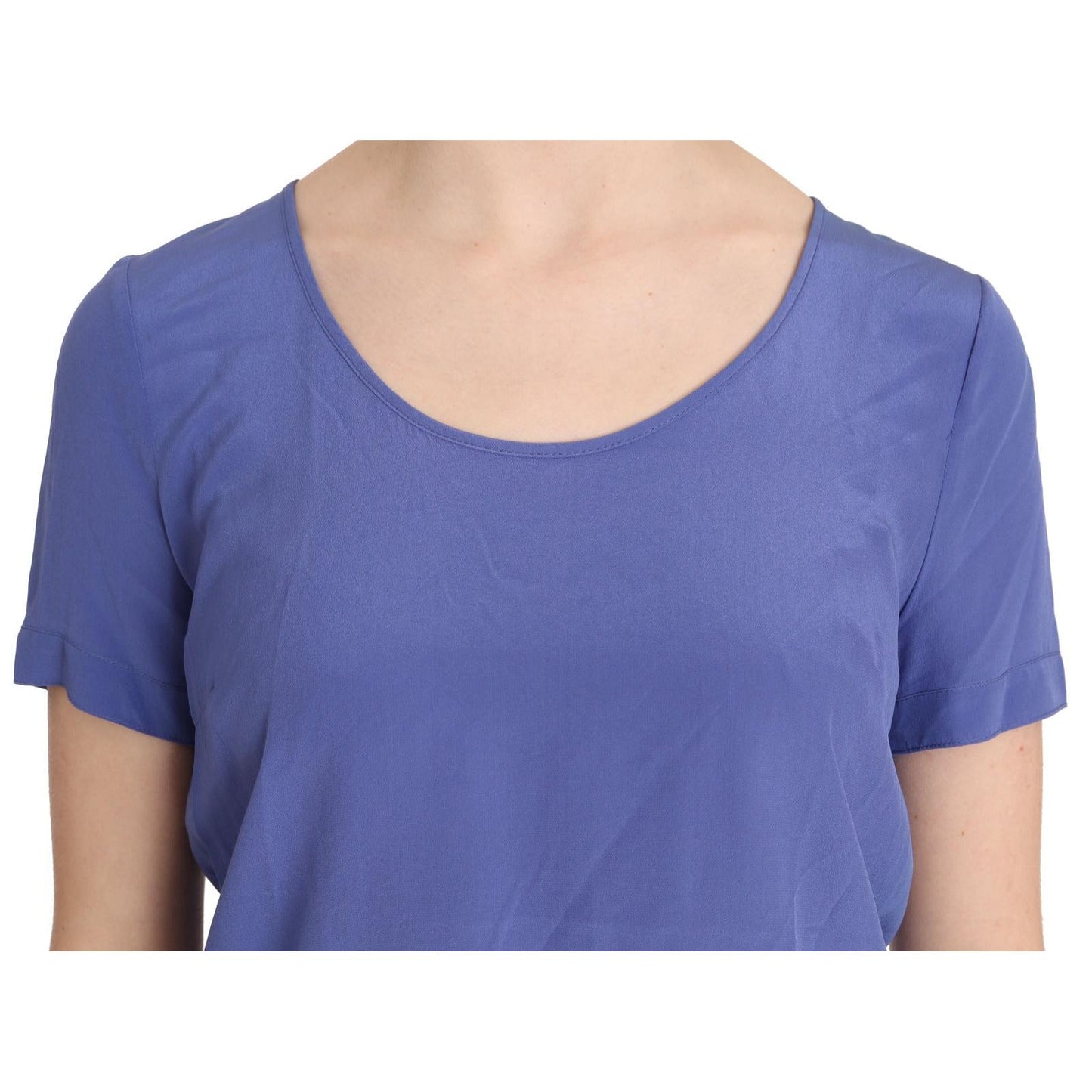 Patrizia Pepe Silk Purple Short Sleeve Casual Top Blouse