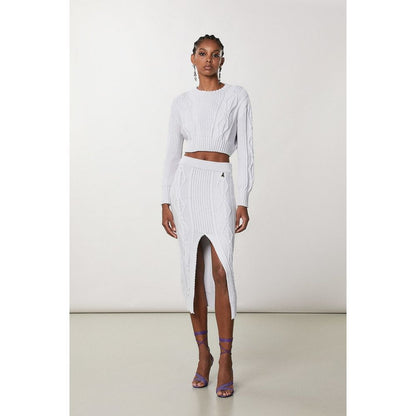 Patrizia Pepe White Viscose Midi Skirt