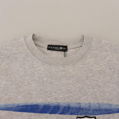 Philippe Model Gray Printed Long Sleeves Pullover Sweater