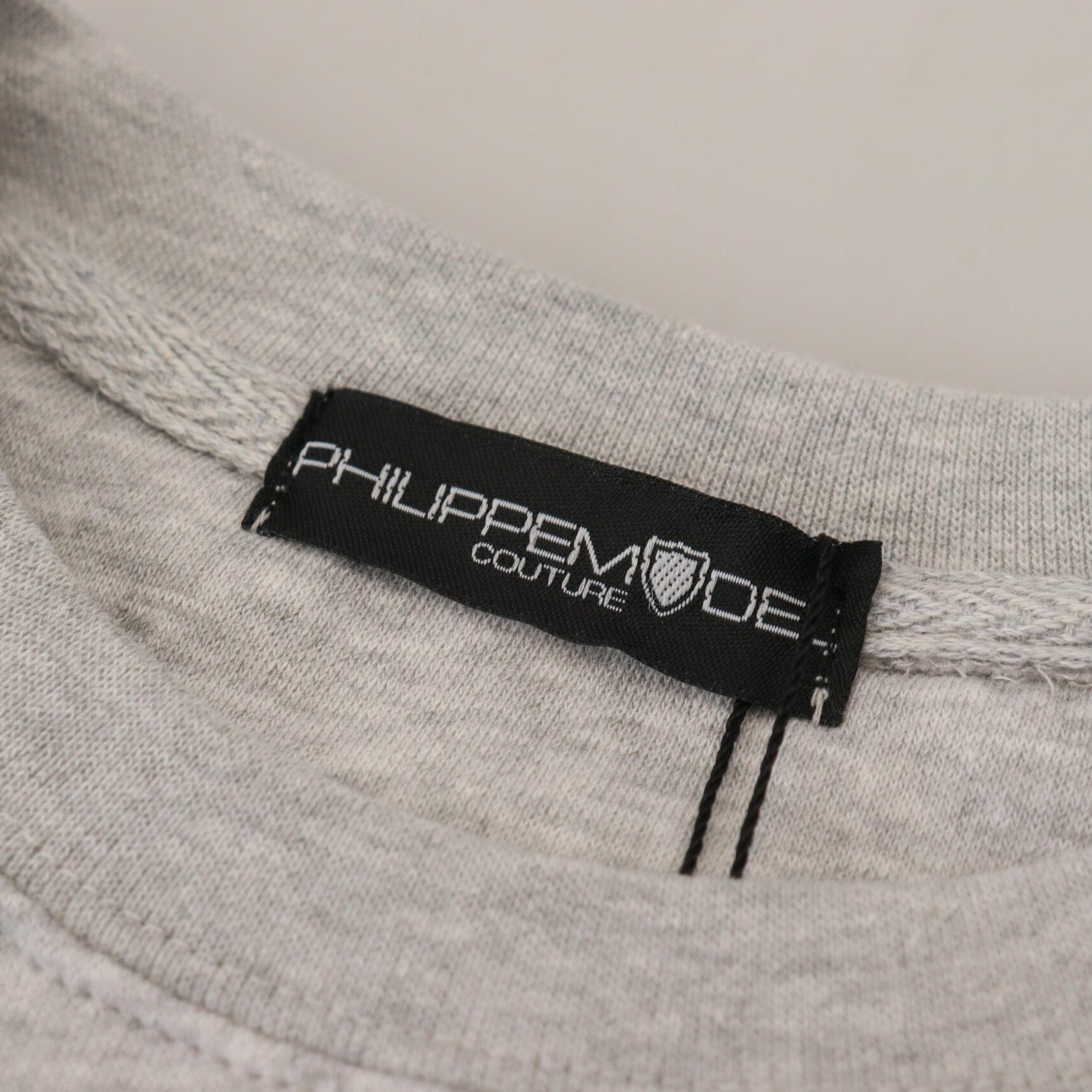 Philippe Model Gray Printed Long Sleeves Pullover Sweater