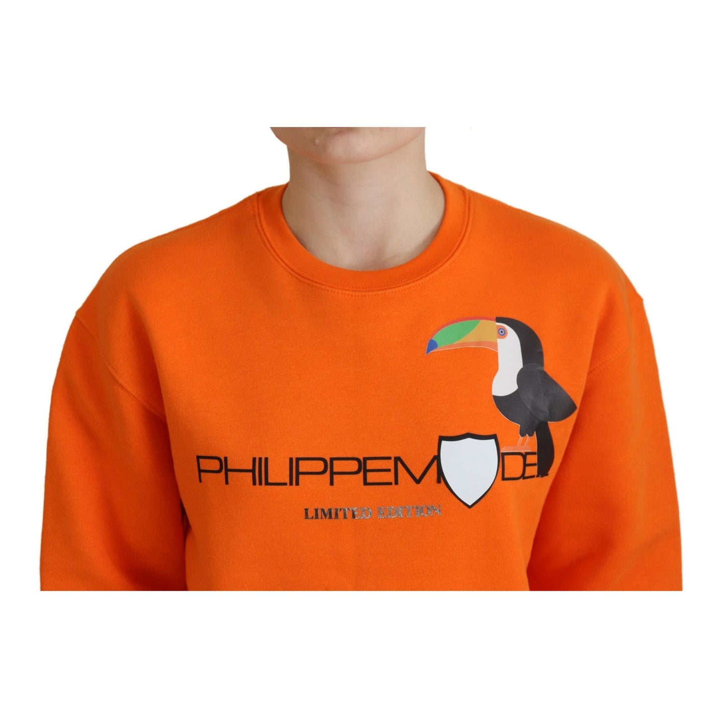 Philippe Model Orange Printed Long Sleeves Pullover Sweater