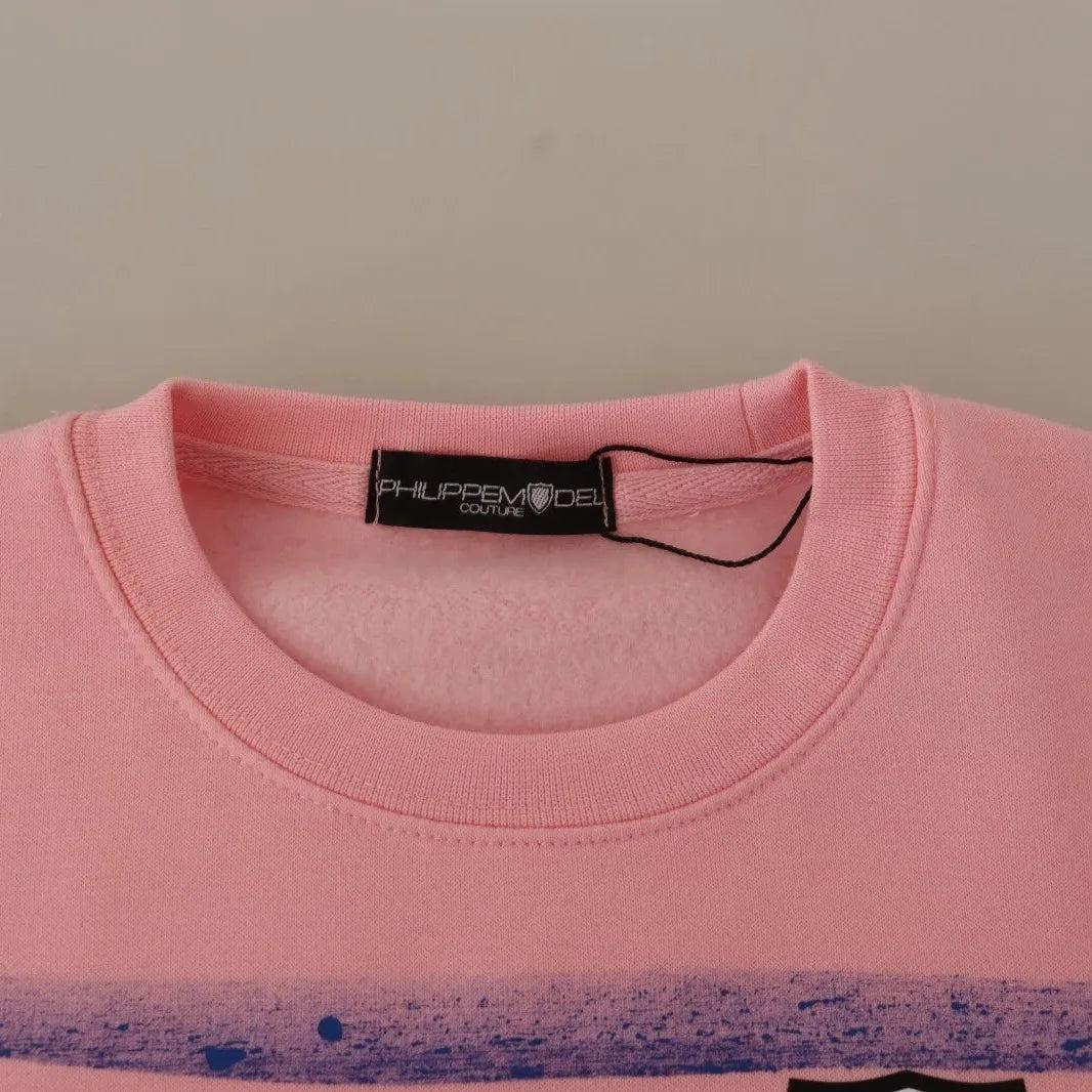 Philippe Model Pink Printed Long Sleeves Pullover Sweater