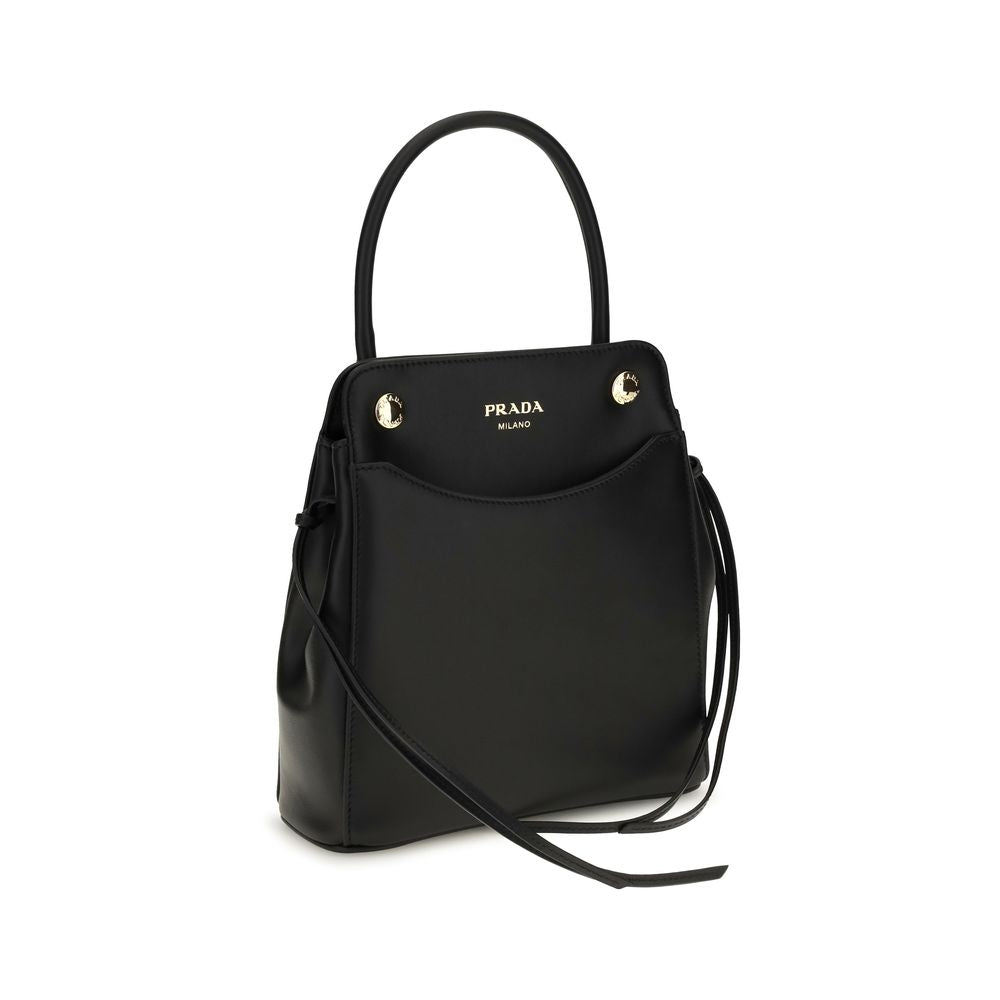Prada Black Calf Leather Bos Taurus Shoulder Bag