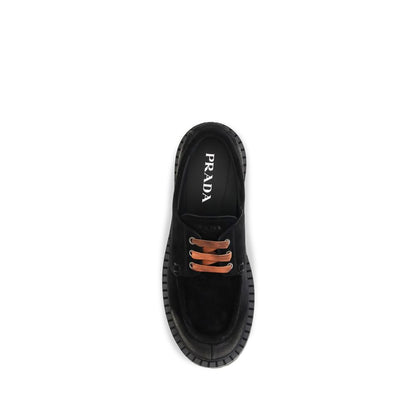 Prada Black Suede Leather Slip-On Loafers