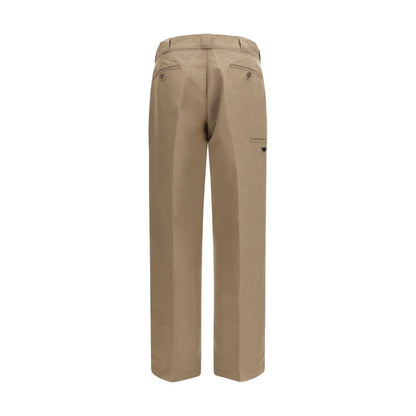 Prada Brown Cotton Casual Pants