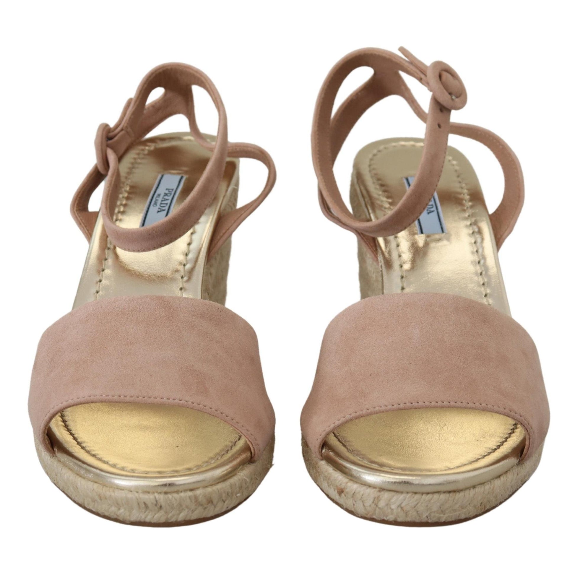 Prada Pink Suede Leather Ankle Strap Sandals