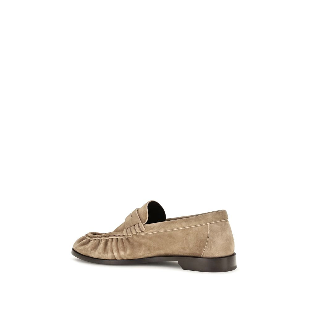 Saint Laurent Beige Calf Leather Bos Taurus Slip-On Loafers