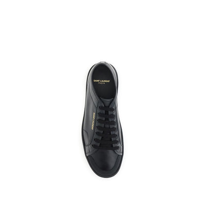 Saint Laurent Black Calf Leather Bos Taurus Sneakers