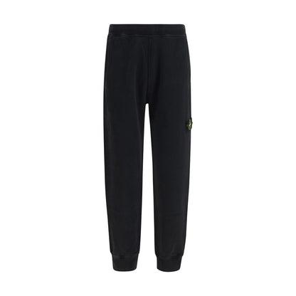 Stone Island Black Cotton Joggers (Workout Pants)