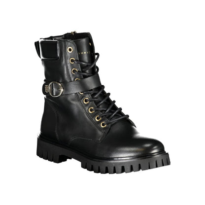 Tommy Hilfiger Black Polyurethane Women Stivaletto