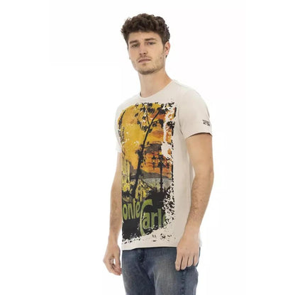 Trussardi Action Beige Cotton Men T-Shirt