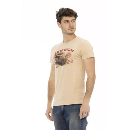 Trussardi Action Beige Cotton Men T-Shirt