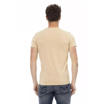 Trussardi Action Beige Cotton Men T-Shirt