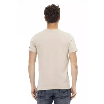 Trussardi Action Beige Cotton Men T-Shirt