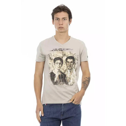 Trussardi Action Beige Cotton Men T-Shirt