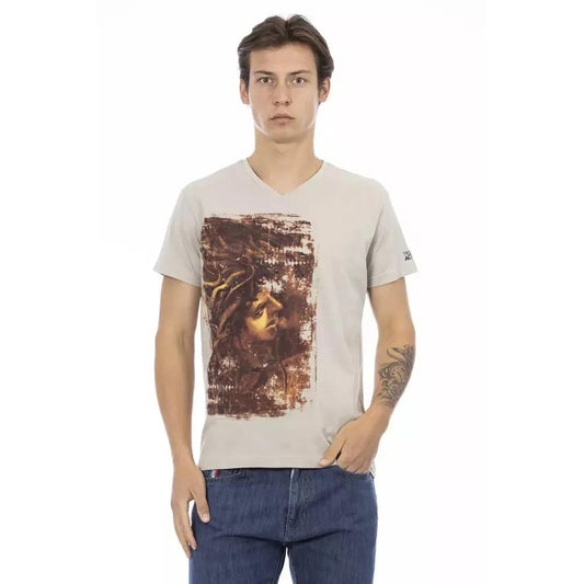Trussardi Action Beige Cotton Men T-Shirt