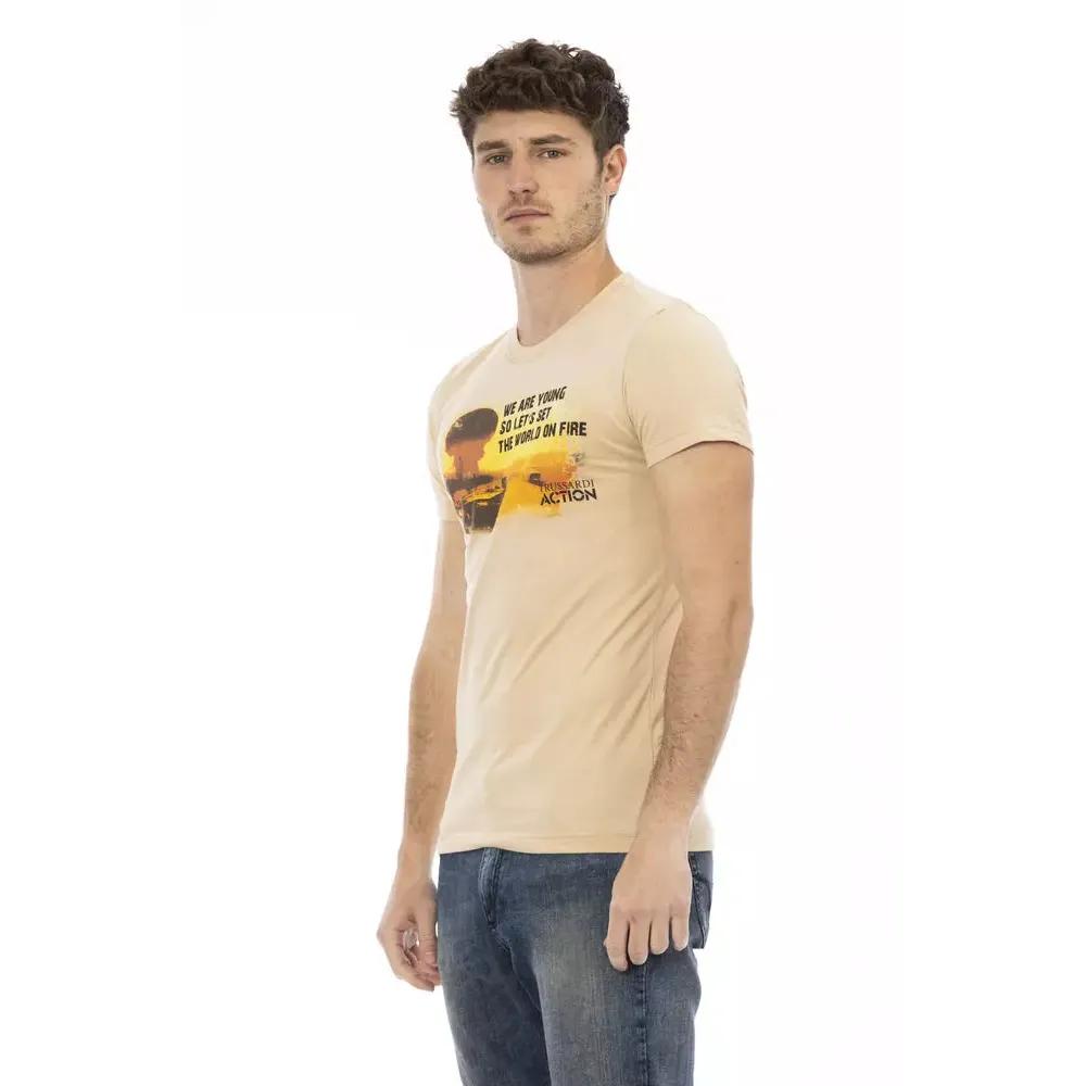 Trussardi Action Beige Cotton Men's T-Shirt