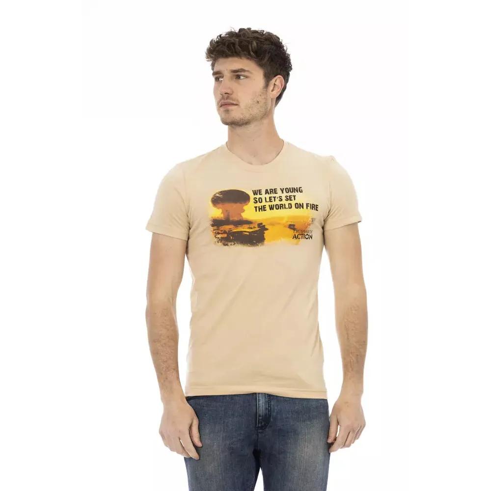 Trussardi Action Beige Cotton Men's T-Shirt