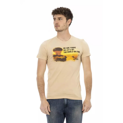 Trussardi Action Beige Cotton Men's T-Shirt
