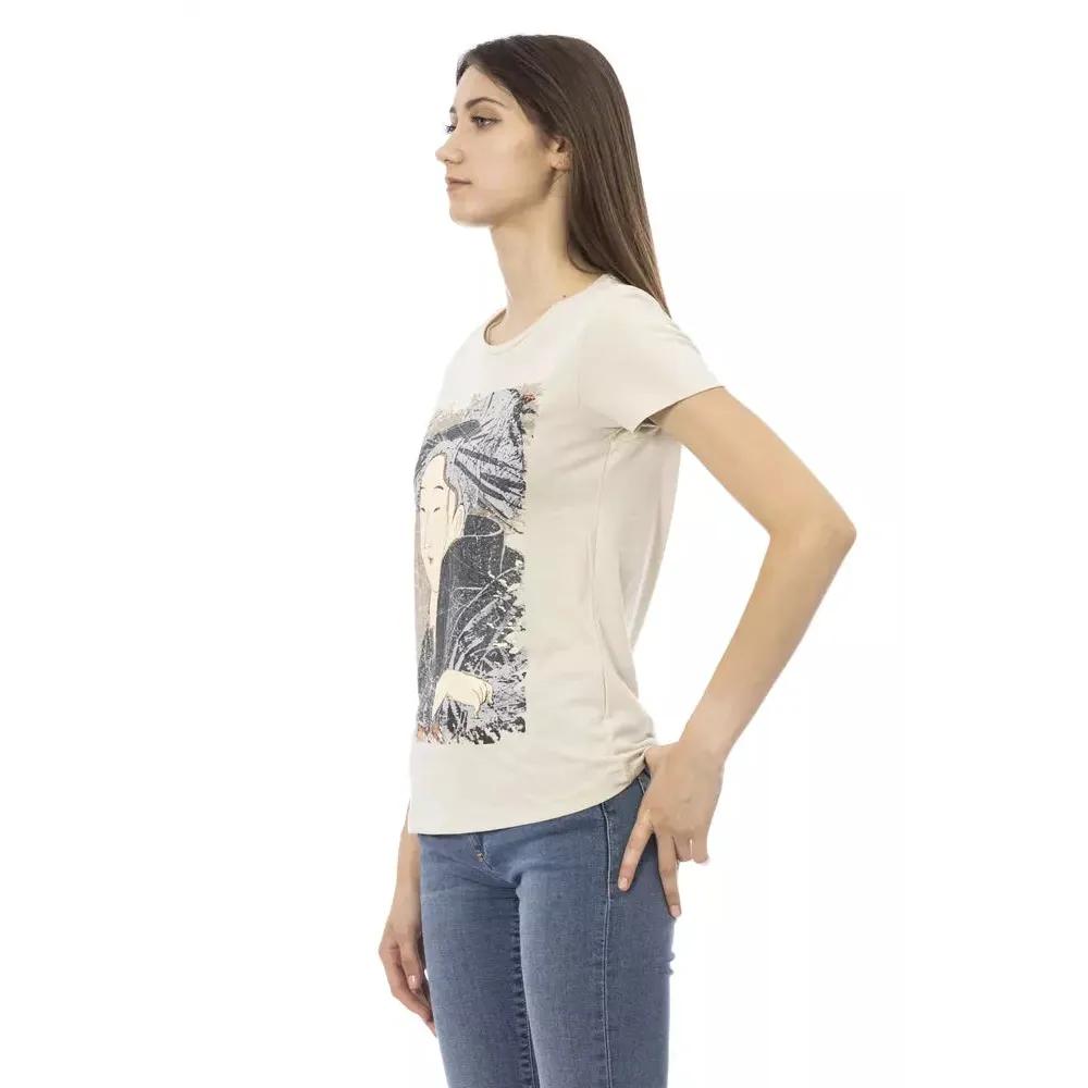 Trussardi Action Beige Cotton Women T-Shirt
