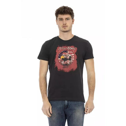 Trussardi Action Black Cotton Men T-Shirt